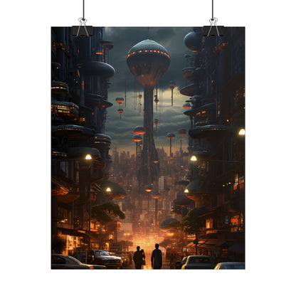 Dystopian Utopia: Perfect Urban Landscape Artwork - Poster