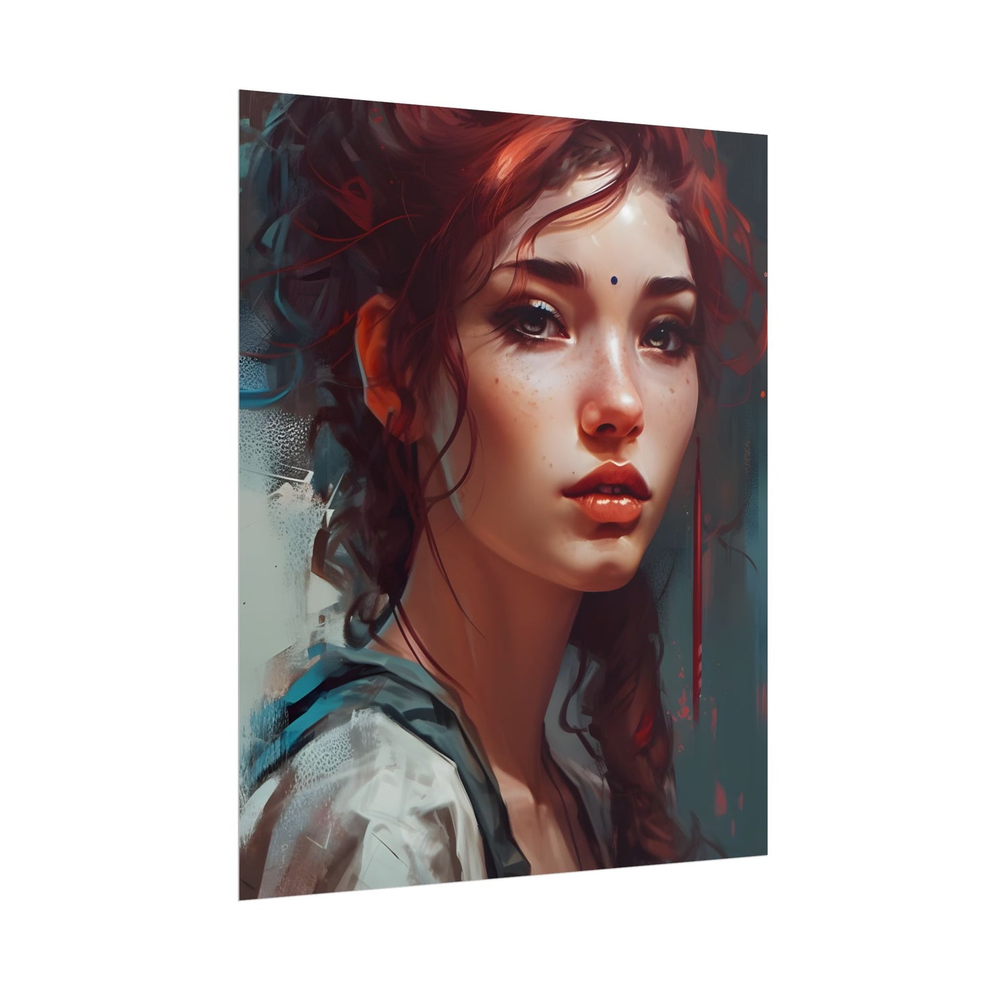 Beautiful Brunette Portrait: Makeup Art - Poster