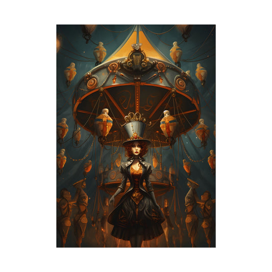 Whimsical Clockwork Circus: Vibrant Art - Poster