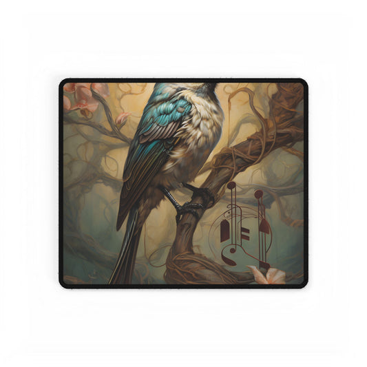 Blue Beauty: A Majestic Songbird in Nature - Desk Mat