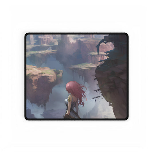 Vibrant Bird in Flight: Anime Style Digital Art - Desk Mat