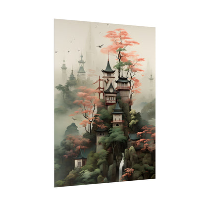 Post-Impressionist Landscape Masterpiece: Ash Magenta Dreams - Poster