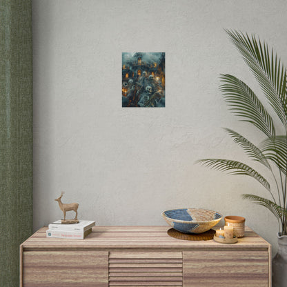 Victorian Lowbrow Skeleton Jazz Band: Dark Artwork - Poster