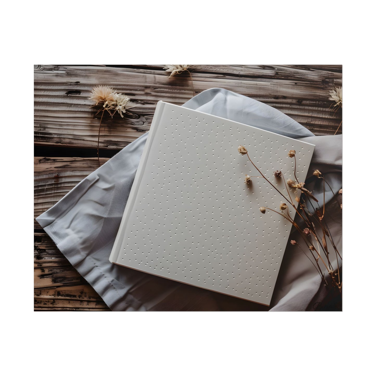 Minimalist Notebook with Embossed Dot Pattern - Poster