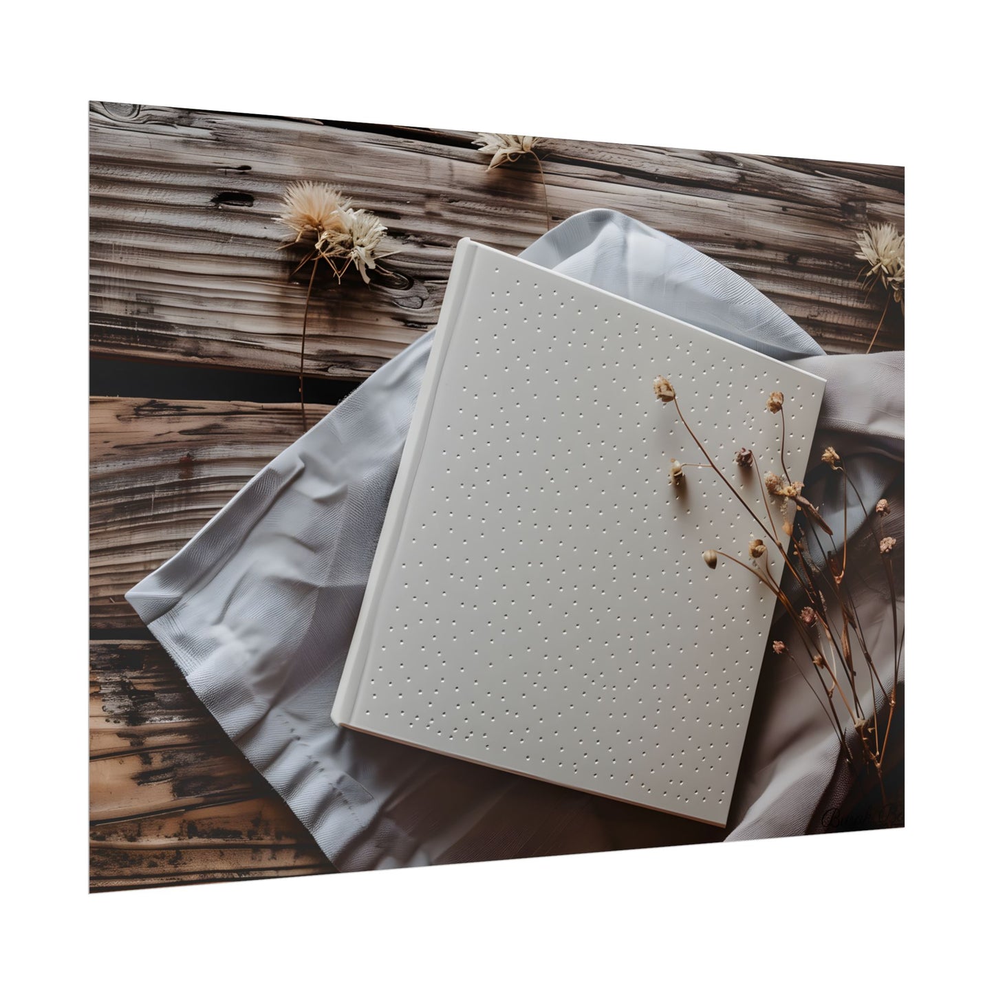 Minimalist Notebook with Embossed Dot Pattern - Poster