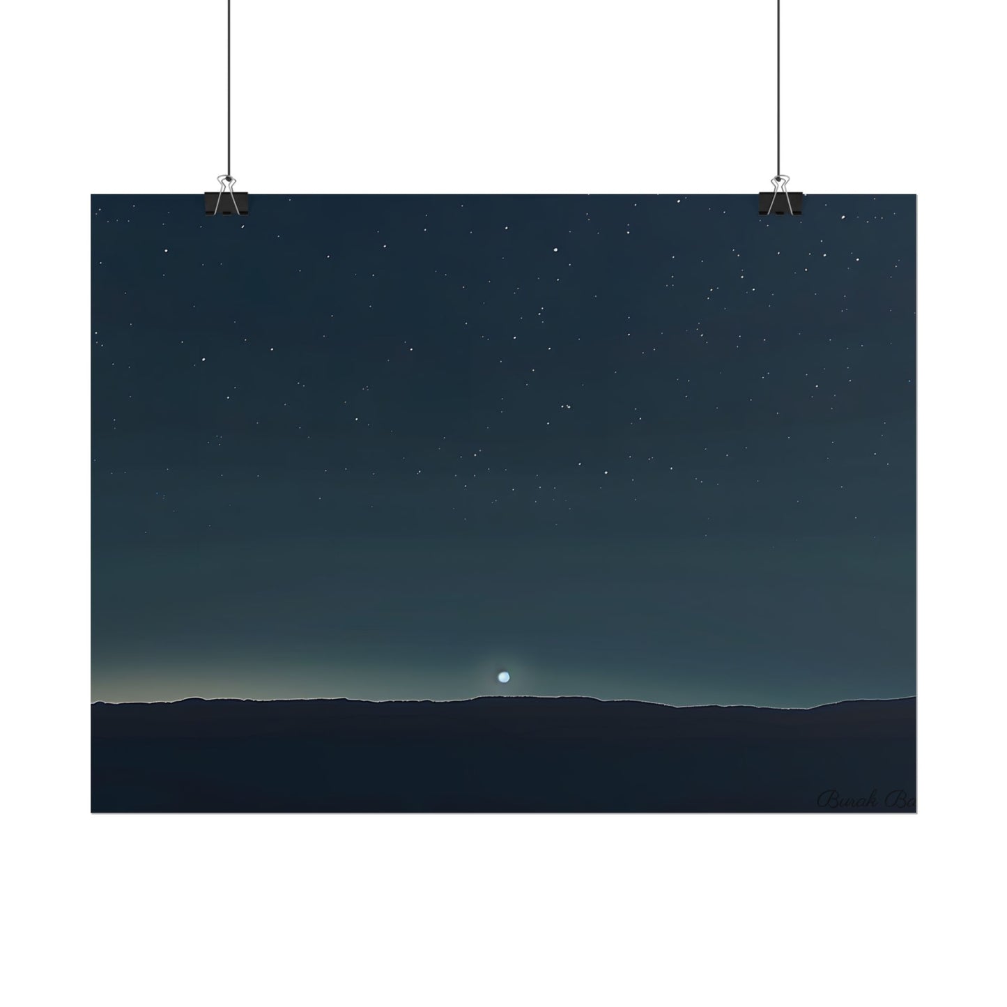 Minimalist Night Sky: Celestial Artwork with Stars and Palette - Poster