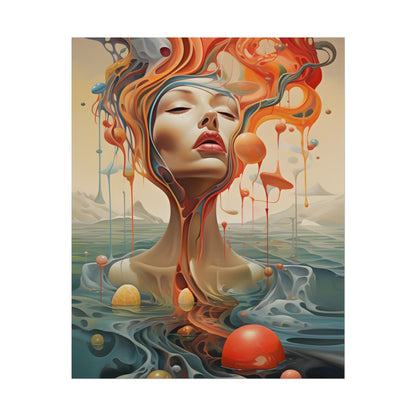Surreal Dreamscape: Vibrant Psychedelic Colors - Poster