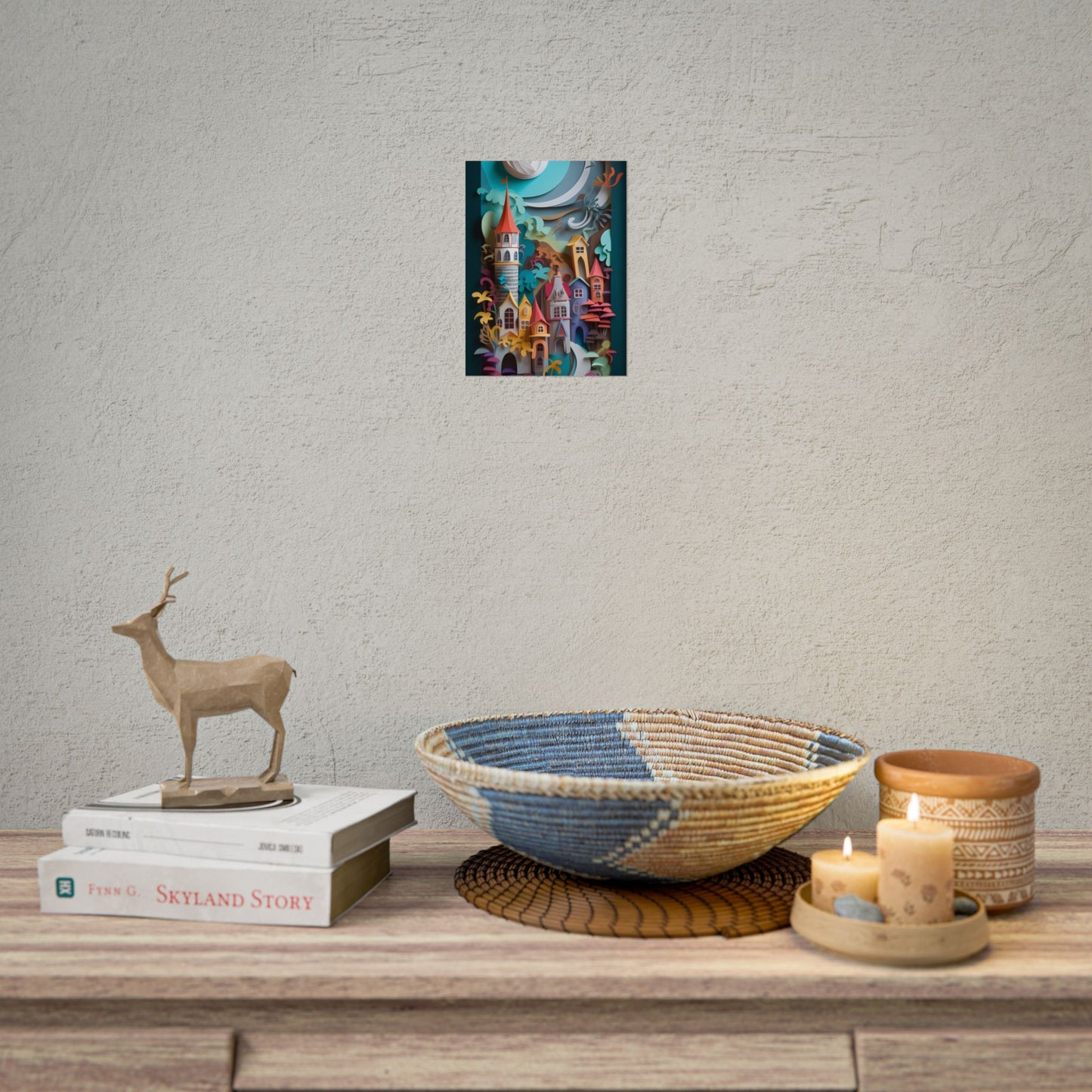 Eye-Catching European Landscape: Paper Quilling Artwork - Poster