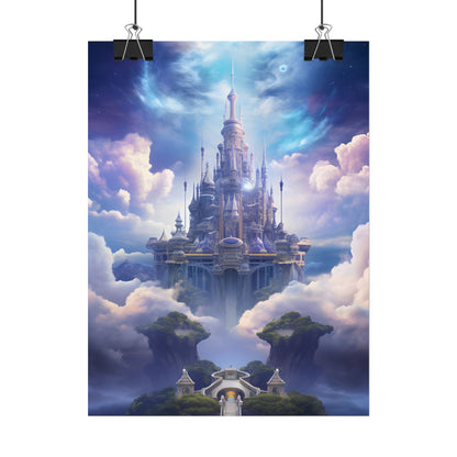 Celestial Fantasy Floating City: Dreamlike Artwork - Poster