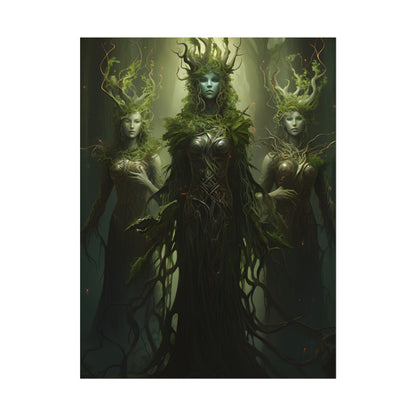 Mystical Forest Guardians: Ancient Tree Spirits Digital Art - Poster