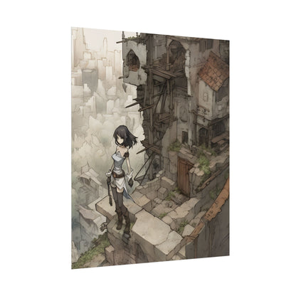 Dramatic Anime Bird Art: Detailed Illustration - Poster