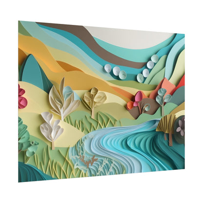 Magical Peaceful Beach: Realistic Paper Quilling Art - Poster