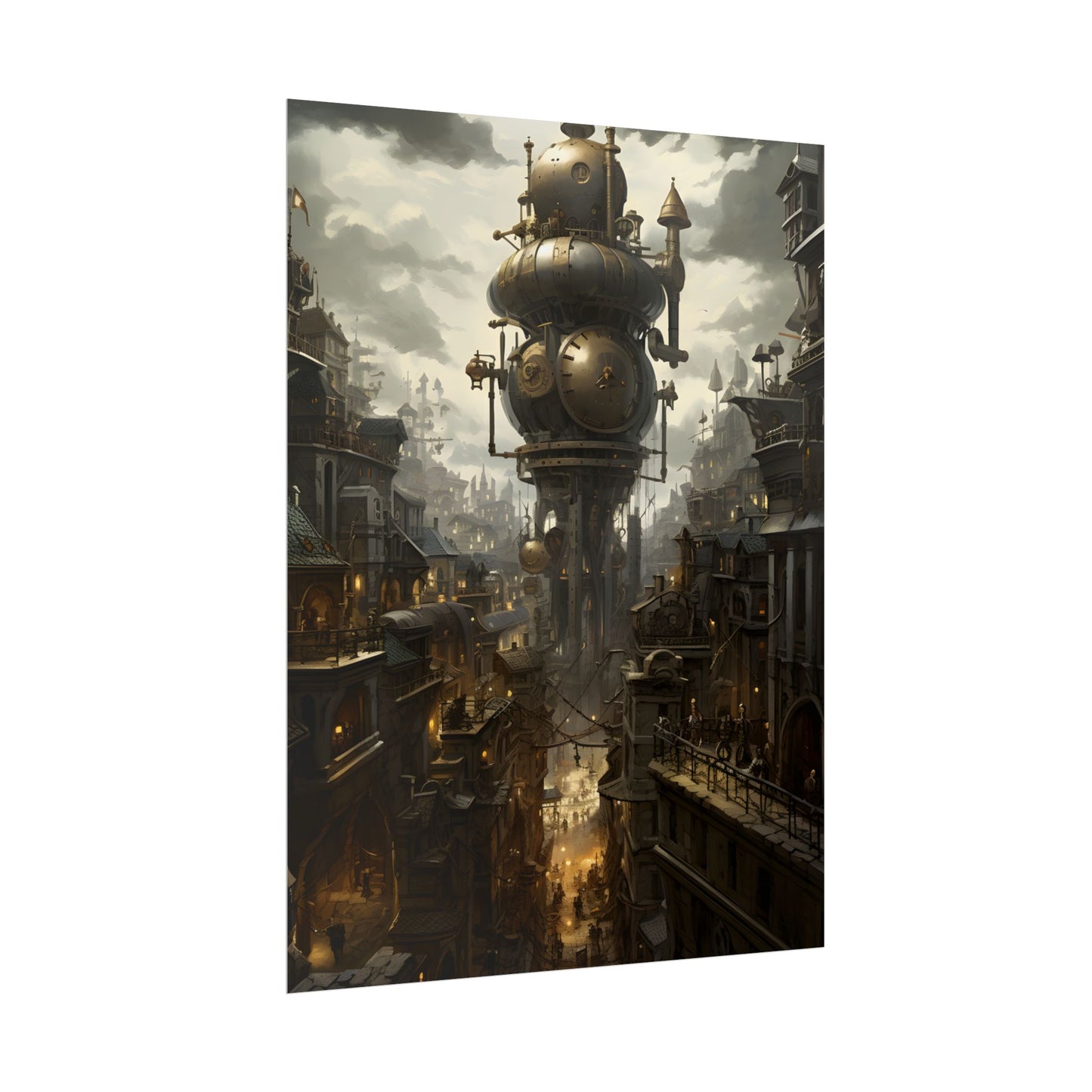 Vibrant Steampunk City: A World of Wonder - Poster