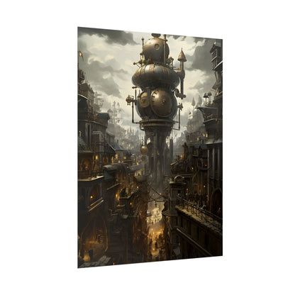 Vibrant Steampunk City: A World of Wonder - Poster