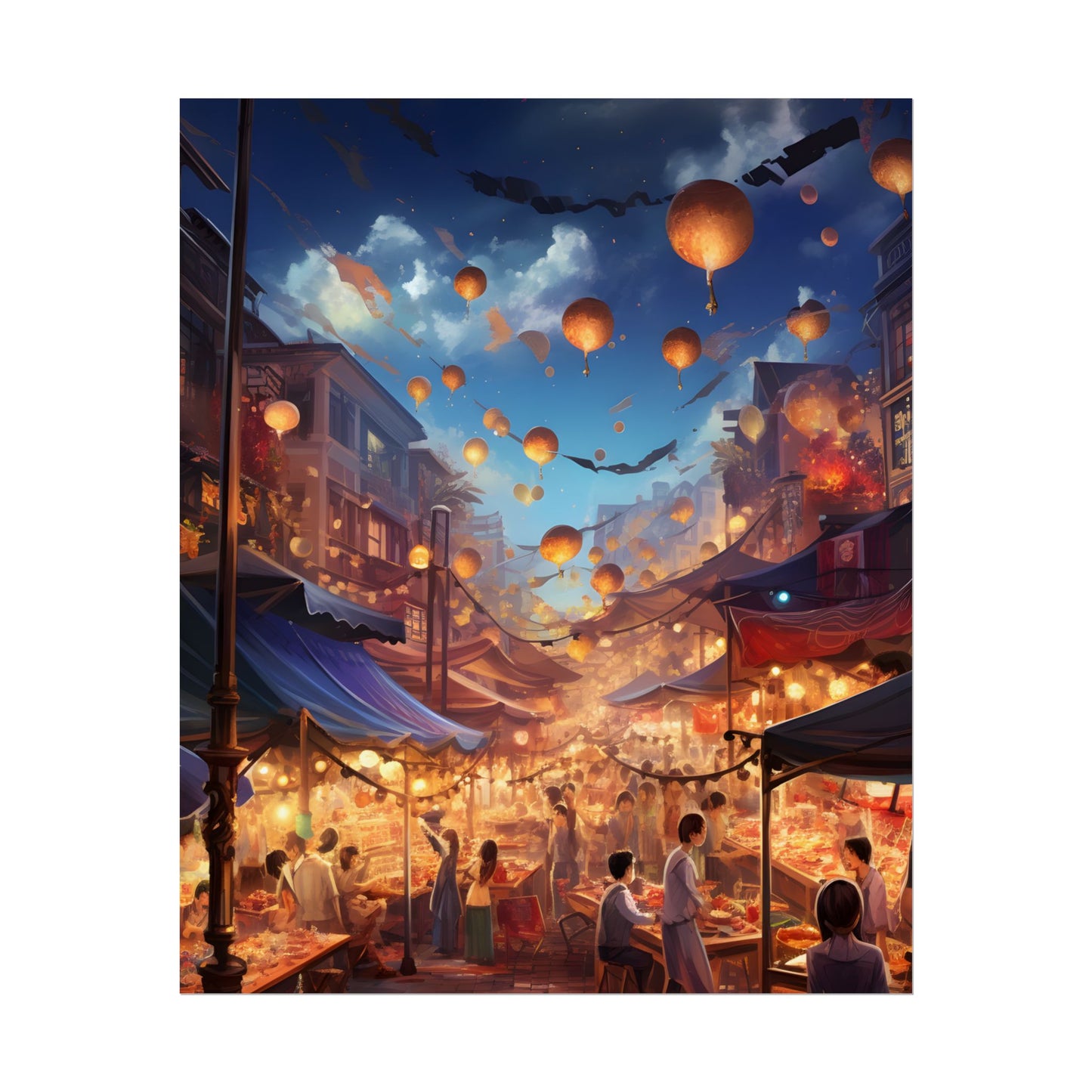 Magical Street Food Market: Enchanted Eats in Full Bloom - Poster