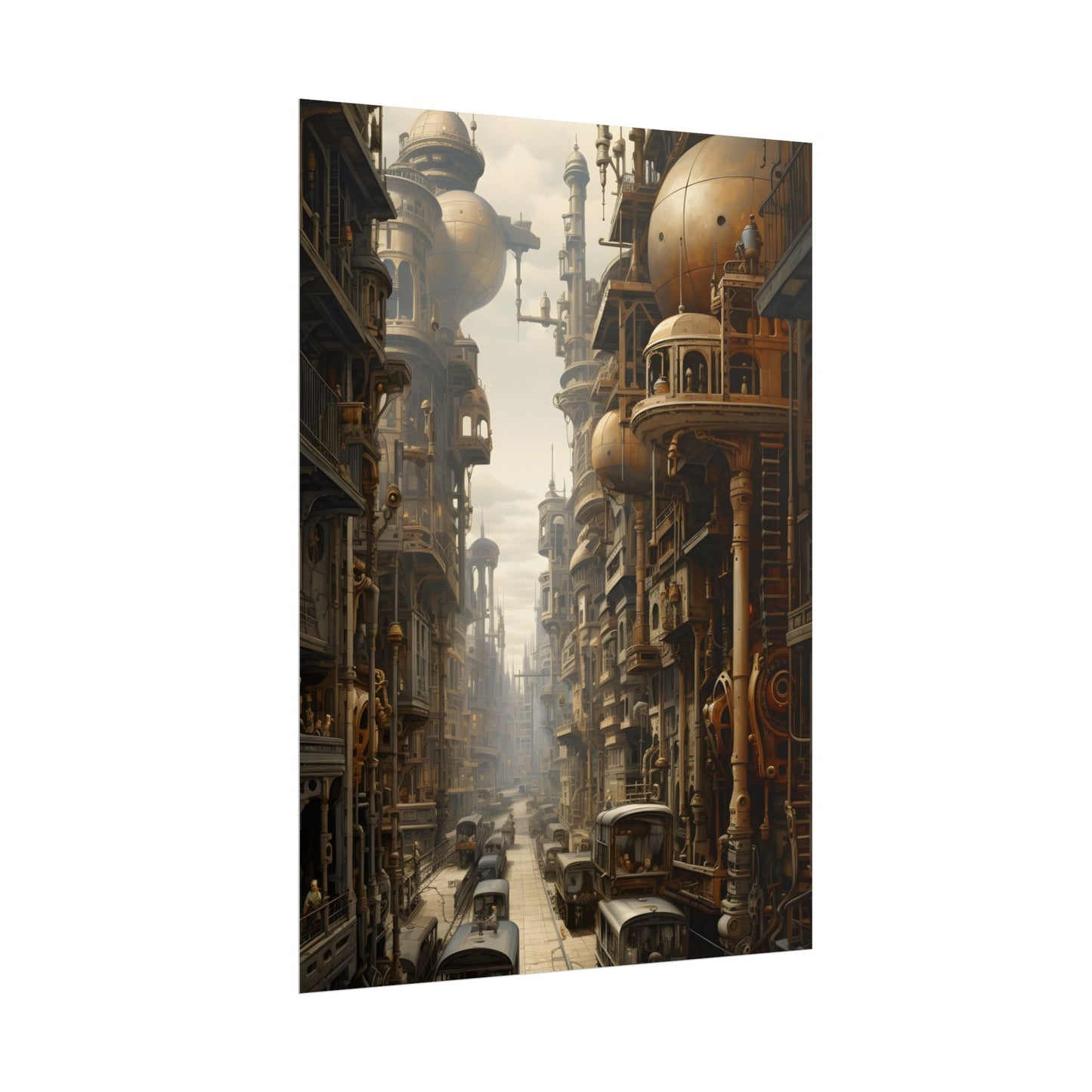Steampunk Cityscape: A Glimpse into Jules Verne's Paris - Poster