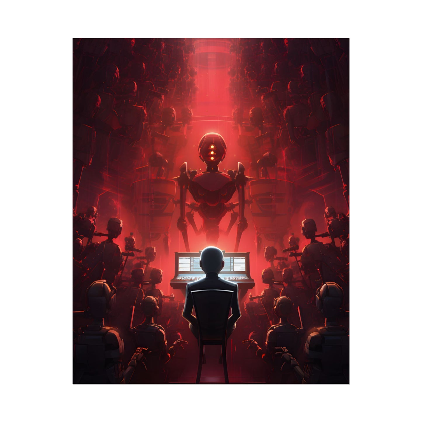Robot Symphony: Futuristic Music Art - Poster