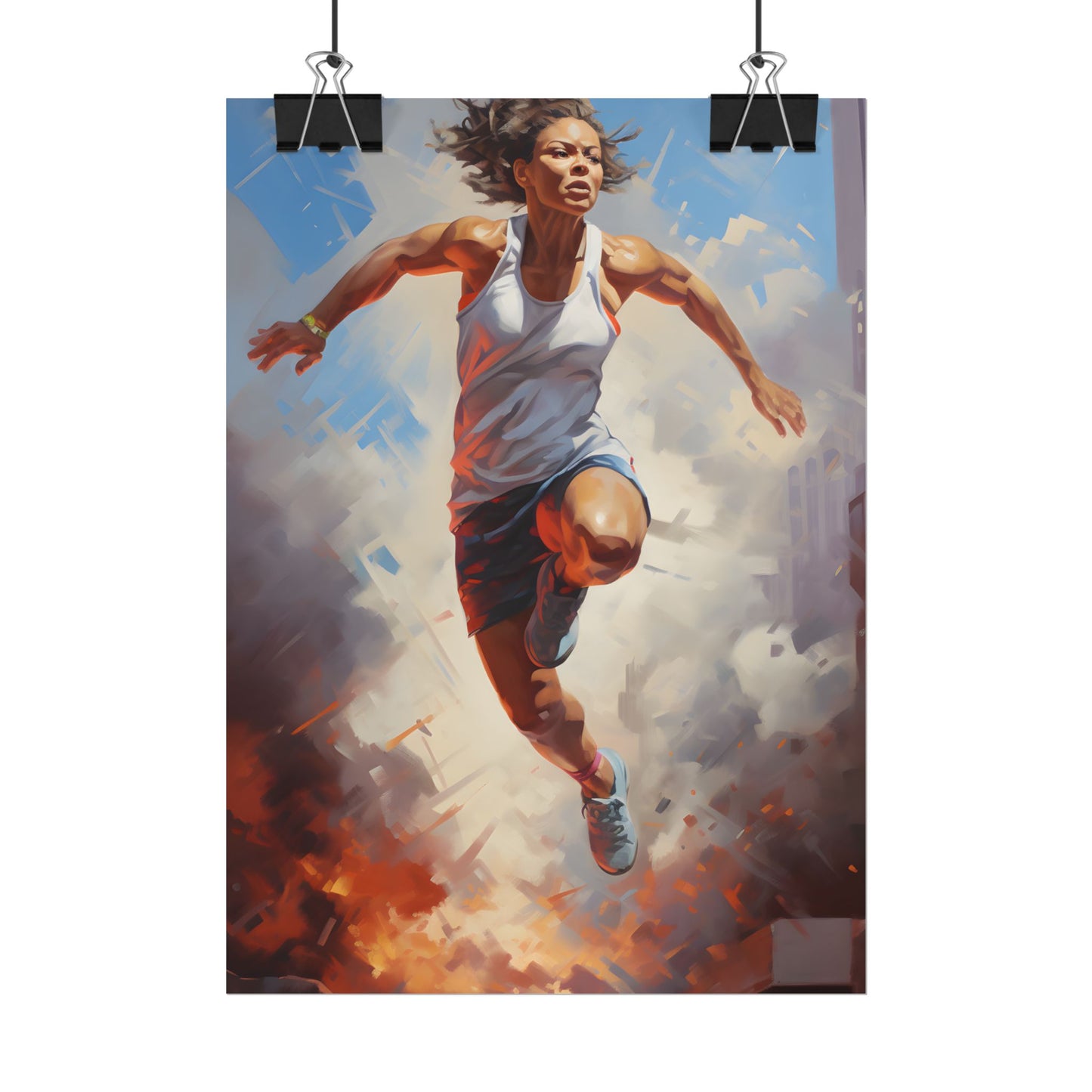 Passionate Athlete: Dedicated Portrait - Poster