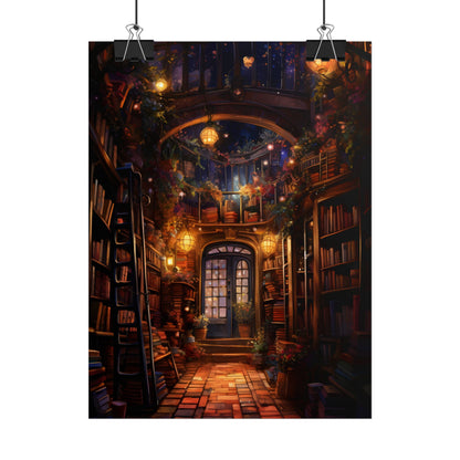 Magical Bookshop: Cozy Charming Bookstore Art - Poster
