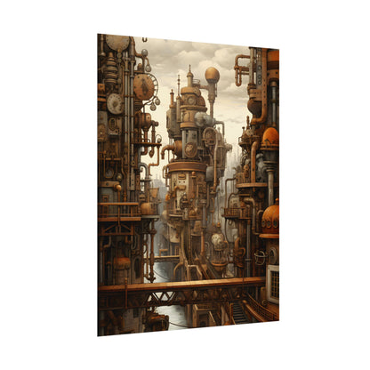 Steampunk Cityscape: Vintage Parisian Dreamscape - Poster