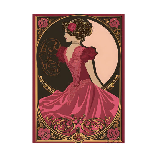 Elegant Art Nouveau Vintage Poster: Whimsical Design in Luxury Style - Poster