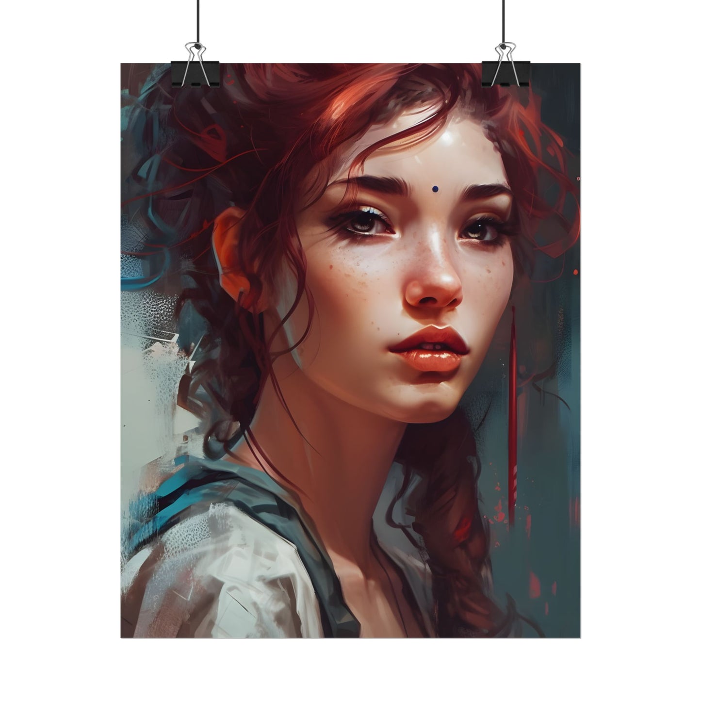 Beautiful Brunette Portrait: Makeup Art - Poster