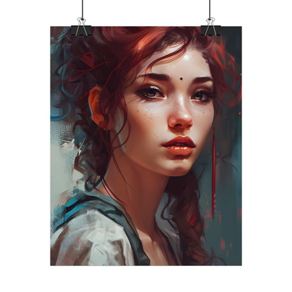 Beautiful Brunette Portrait: Makeup Art - Poster