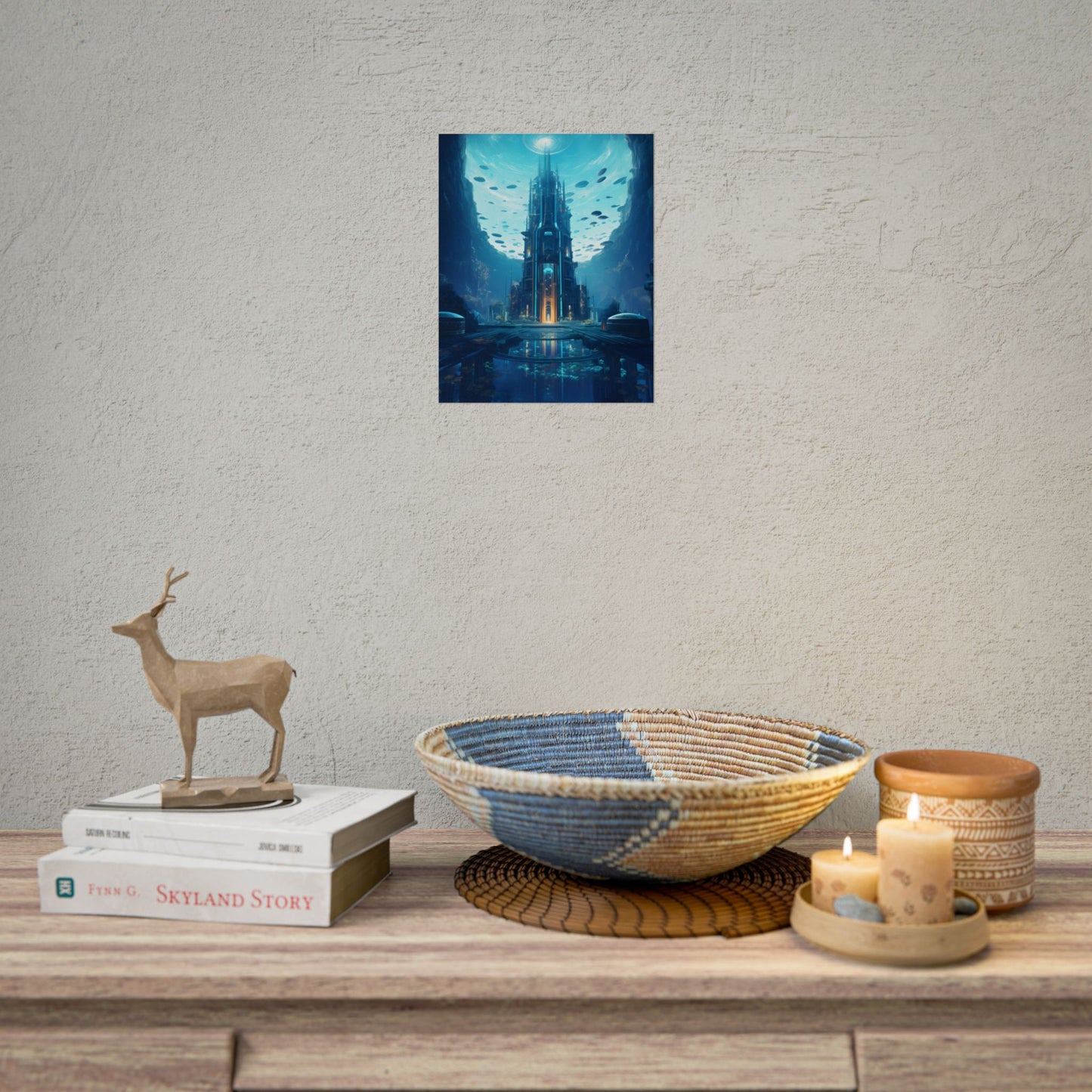 Dive into the Future: Submerged Metropol Underwater Cityscape - Poster