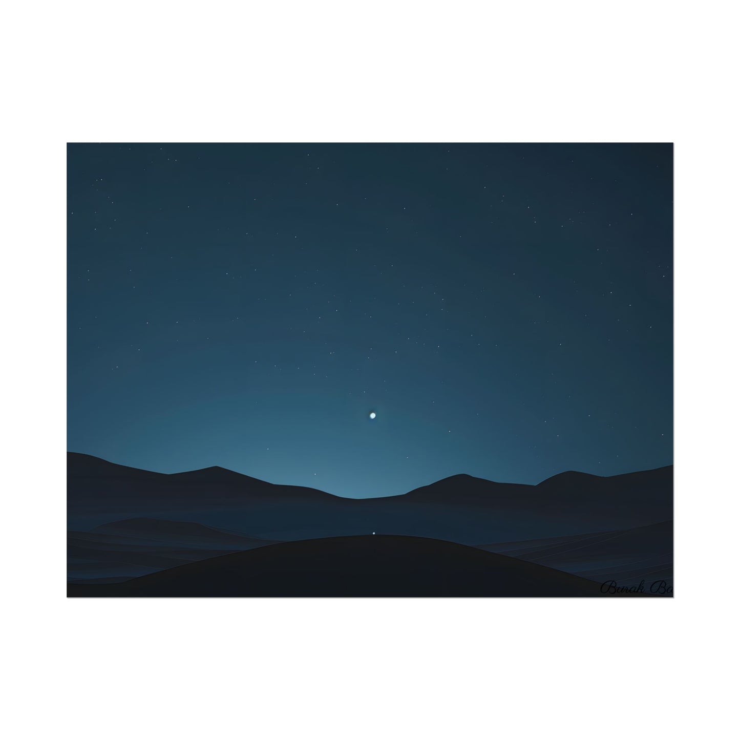 Minimalist Night Sky: Abstract Starry Art - Poster