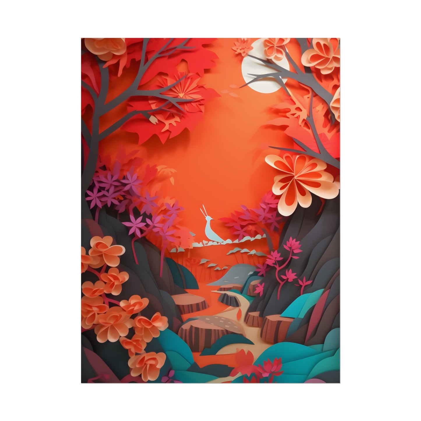 Vibrant European Landscape: Colorful Paper Quilling Art - Poster