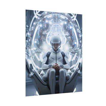 Elderly Man in a Complex Web: Medical Experiment Artwork - Poster