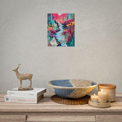 Japanese Paper Quilling Craft: Vibrant Landscape Art - Poster