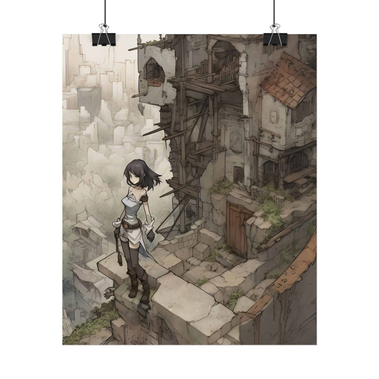 Dramatic Anime Bird Art: Detailed Illustration - Poster