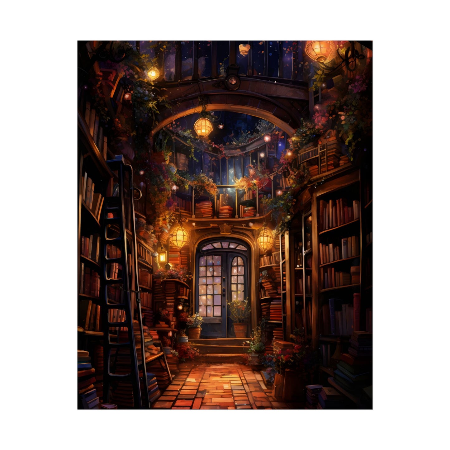 Magical Bookshop: Cozy Charming Bookstore Art - Poster