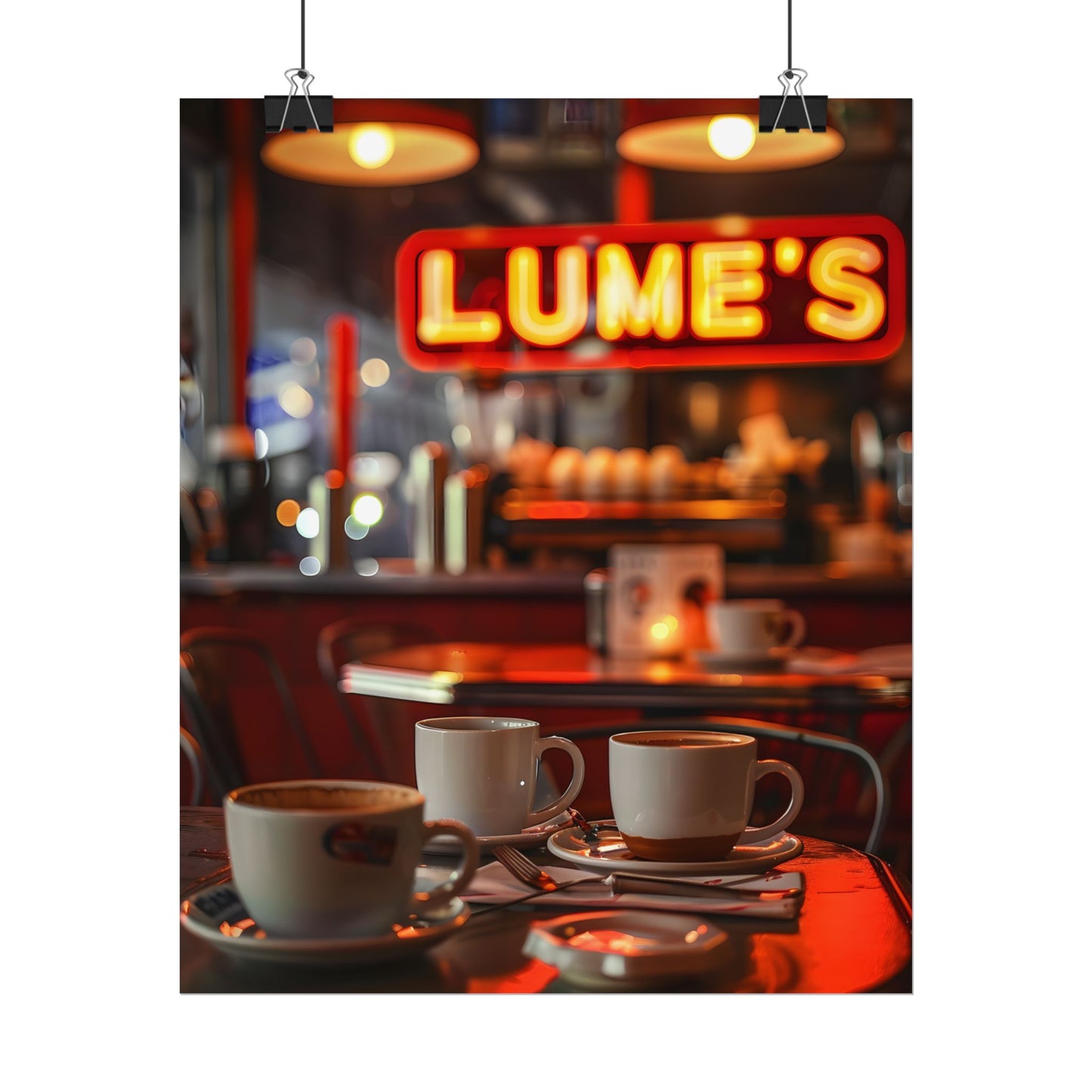 Retro Kitchen Diner: Vintage Artwork from Lukes - Poster