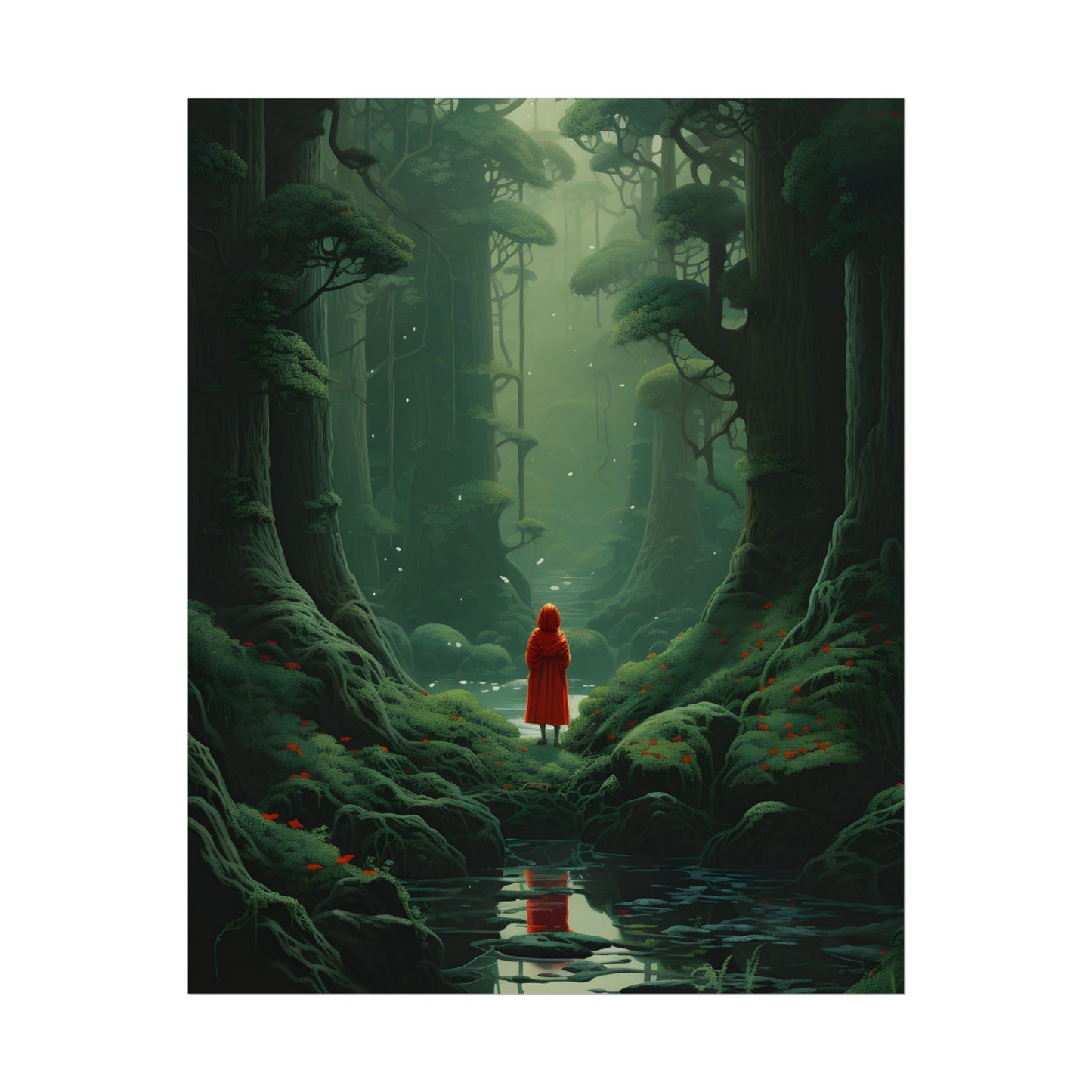 Casual Outdoors: Person in Nature Artwork - Poster