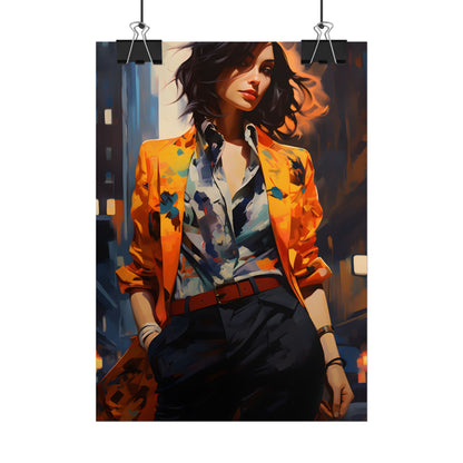 Urban Youthful Portrait: Fashionable City Style Digital Art - Poster
