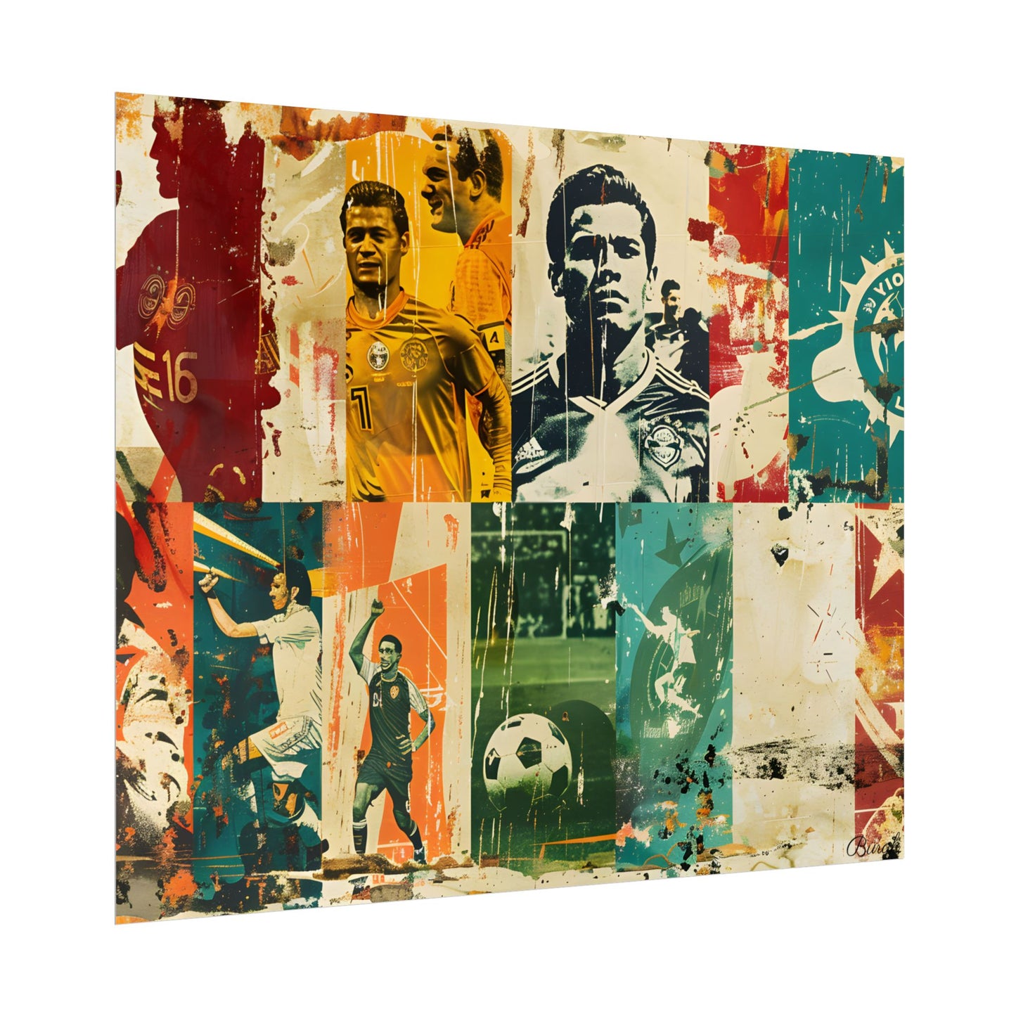 Vintage Soccer Posters: Retro Sports Art Collage - Poster