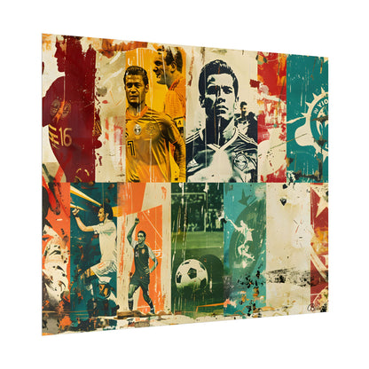 Vintage Soccer Posters: Retro Sports Art Collage - Poster