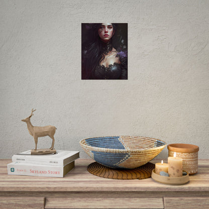 Striking Woman Portrait: Black Hair Artwork - Poster