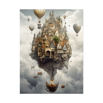 Casual Portrait: Soft Lighting and Light Blue Background - Poster