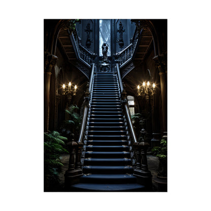 Haunted Victorian Mansion Mystery: Spooky Gothic Artwork - Poster