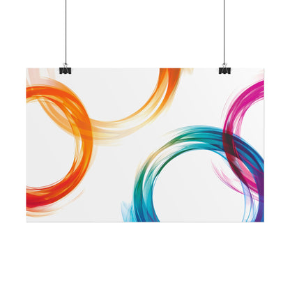 Swirling Abstract Colors: Vibrant Digital Artwork - Poster