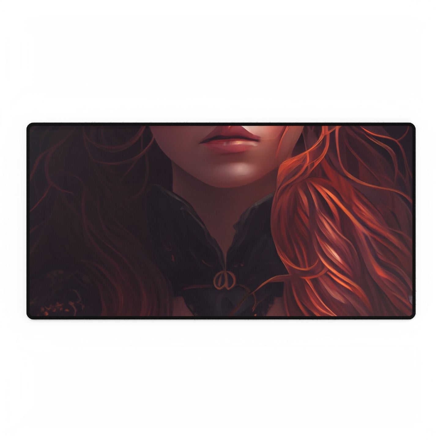 Redhead Female Portrait in a Dress - Desk Mat