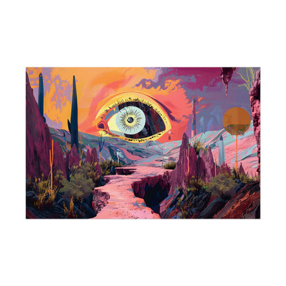 Surreal Eye: Vibrant Landscape Digital Art - Poster