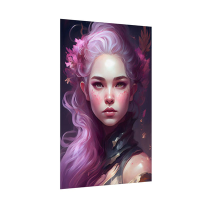Astonishing Female Portrait with Pink Hair: Dre Artwork - Poster