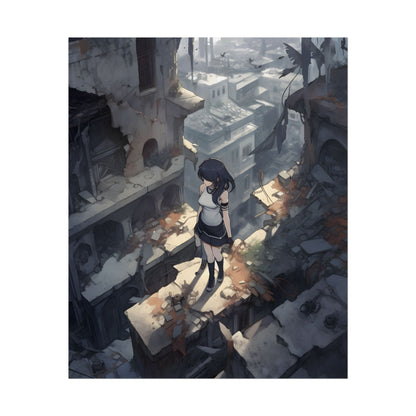 Anime Bird in Flight: Delicate Details in Mid-Air - Poster