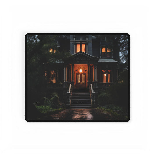 Haunted Mansion Abode: Spooky Victorian Atmosphere - Desk Mat