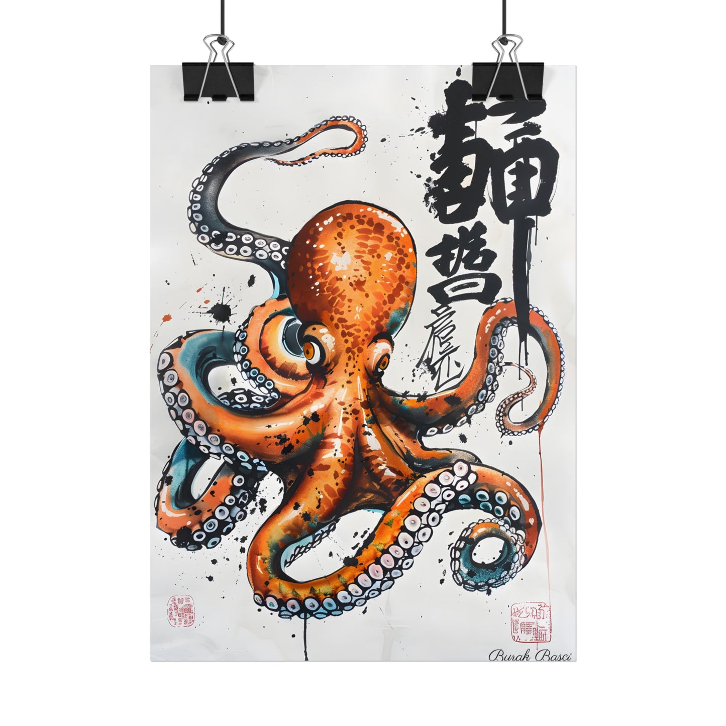 Japanese Ukiyo-e Octopus: Traditional Artwork Print - Poster