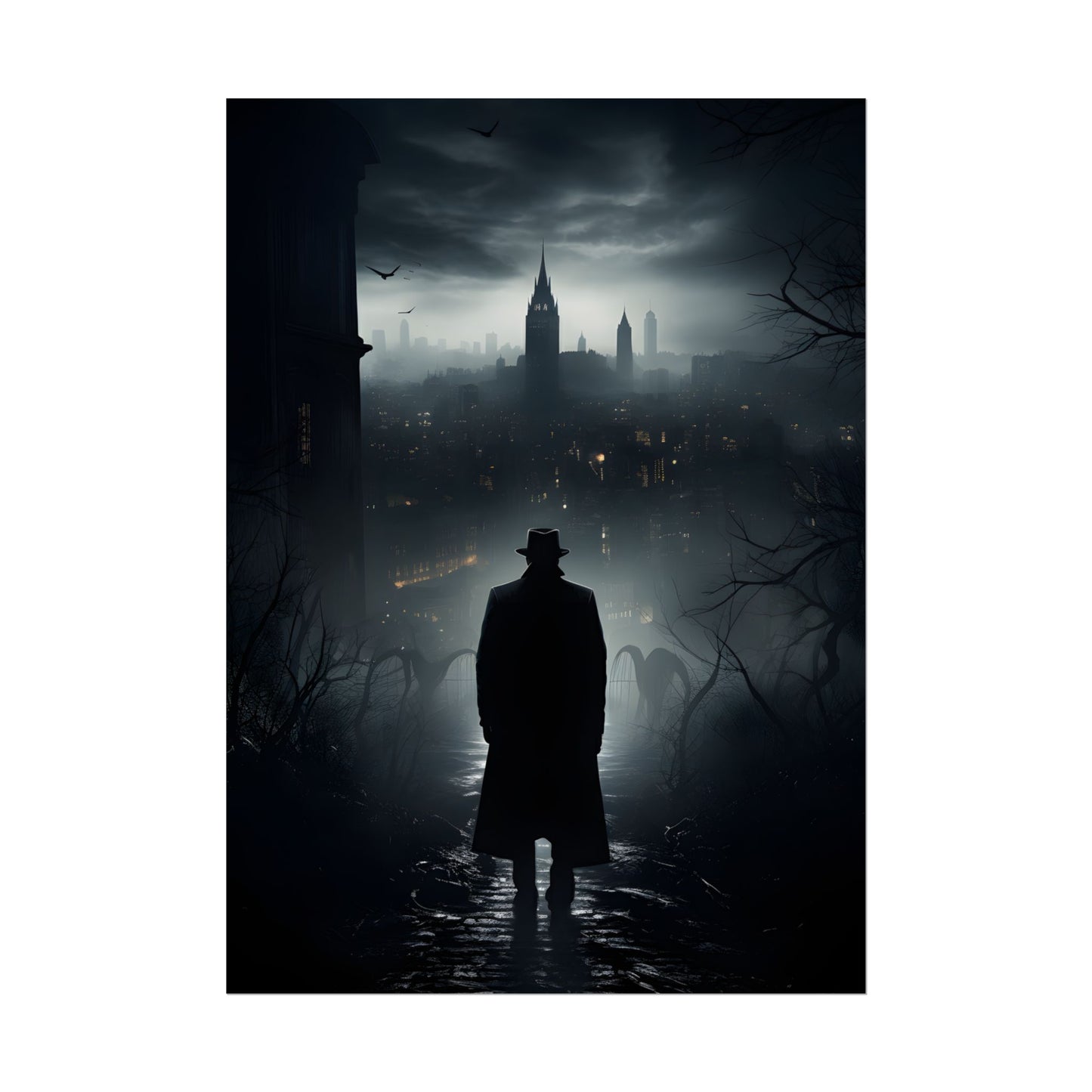 Dark Streets, Hard-Boiled: Urban Fantasy Detective Artwork - Poster